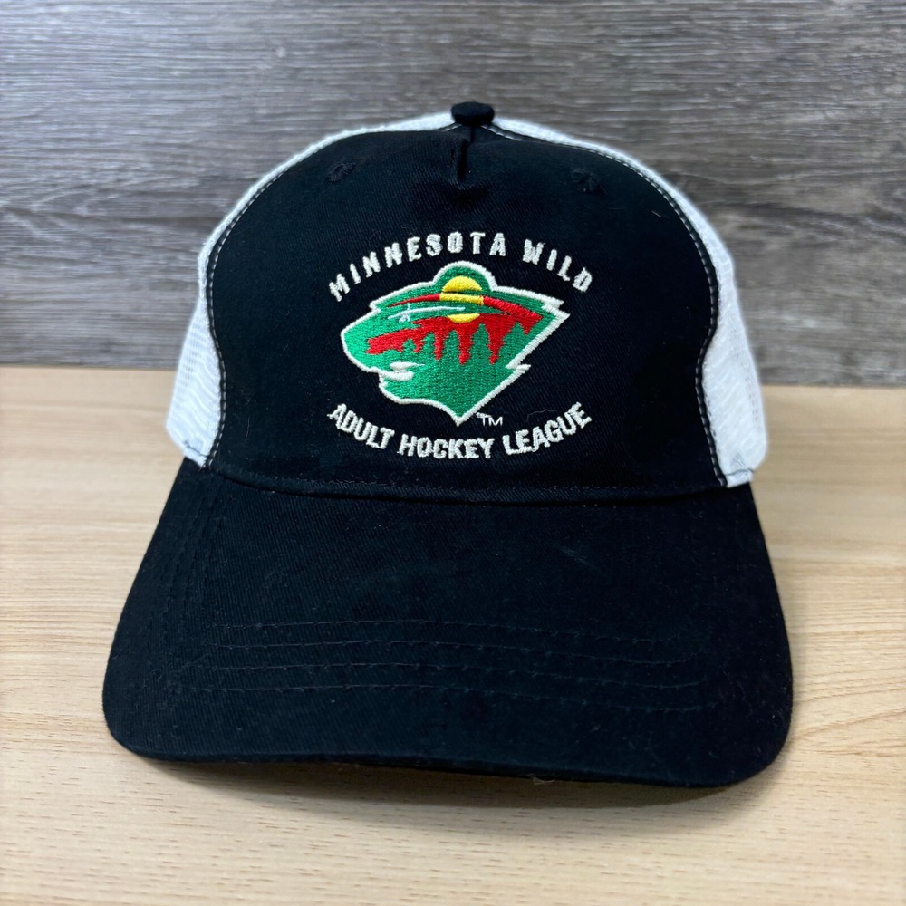 Minnesota Wild Hat Cap Snap Back Black Adult Hockey League Adjustable - Picture 2 of 9